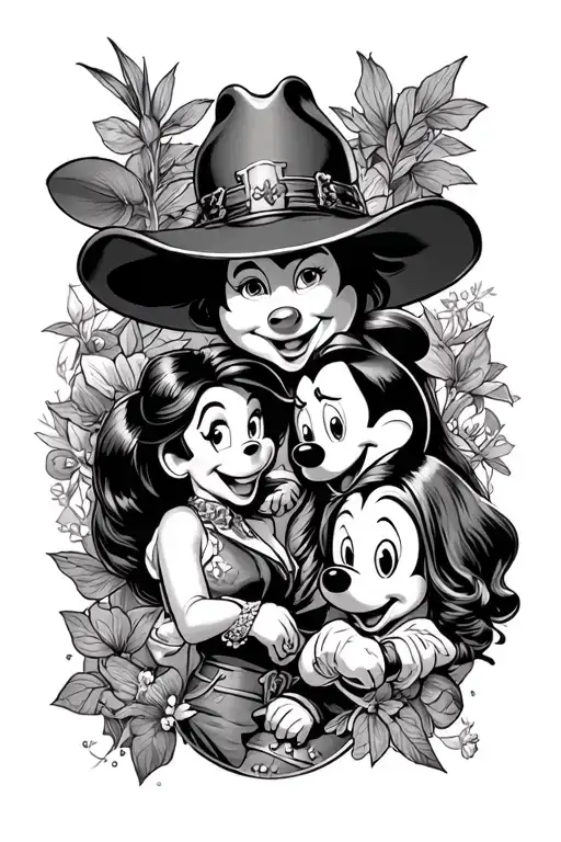 Western Disney Characters Surrounded