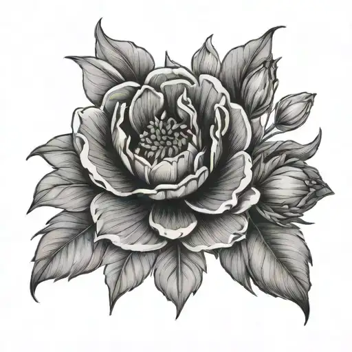 February Birth Flower Tattoo Design