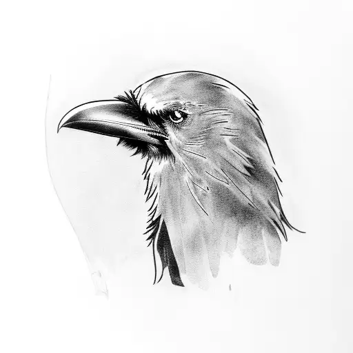 Raven Holding Umbrella