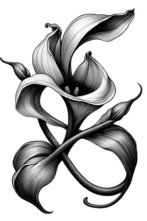 Calla Lilly Infinity Symbol Intertwined