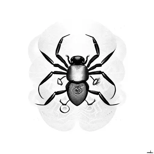 A Stylized Spider With Musical Symbols As Its Body Markings