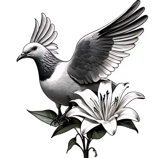 Dove Holding Lilly In Mouth