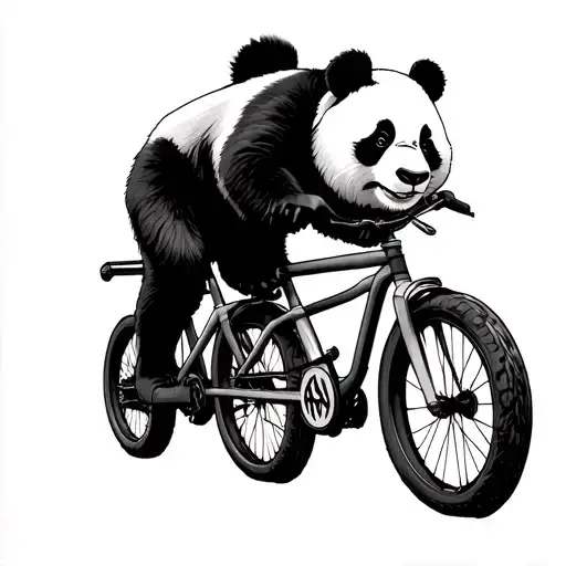 Panda Riding A Bike Ride