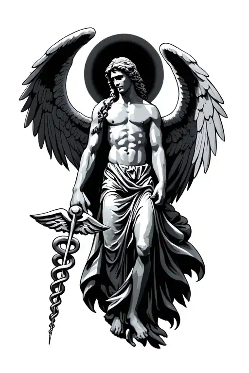 Angel Raphael Holding A Caduceus