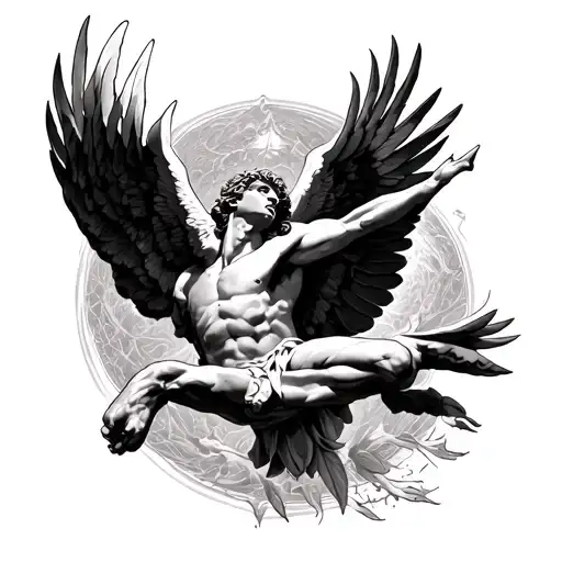 Icarus Falling Tattoo In Forearm
