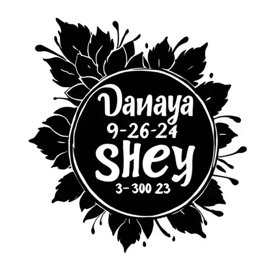 Create A Design Of Tattoo Names And Date Danaya 09-26-24 & Shey 03-30-23 Circle Or Round