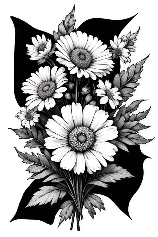 April And January Birth Flower Minimal Bouquet Tied