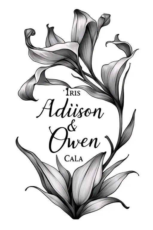 Addison & Owen Iris Calla Kids Names Intertwined