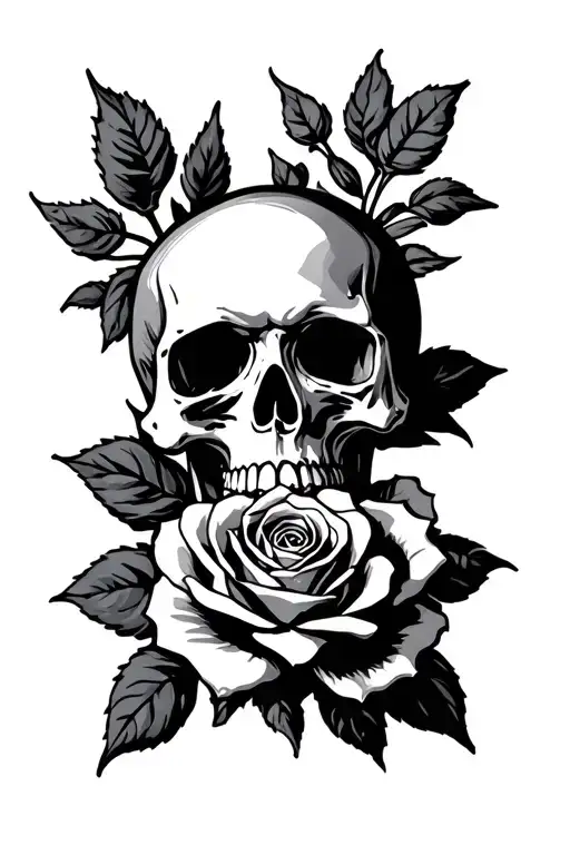 Skull And Rose On Band