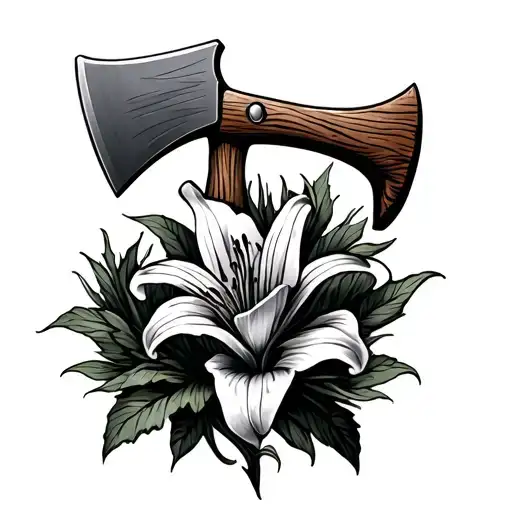 Axe And Lily Flower