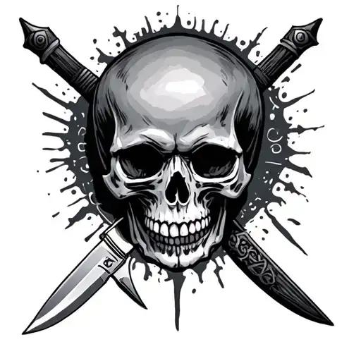 Skull Body With Knife