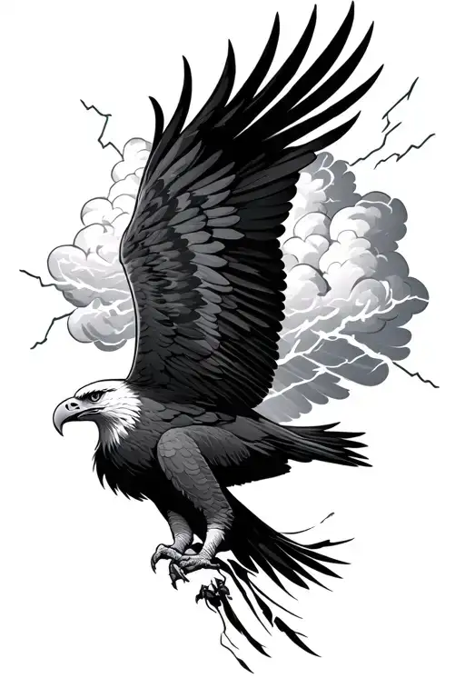 Cloud Eagle With Lightning