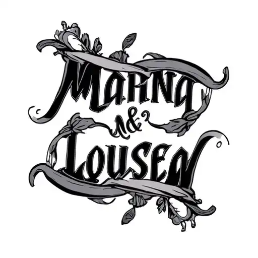 Two Word Rotational Ambigram Marina And Louisa