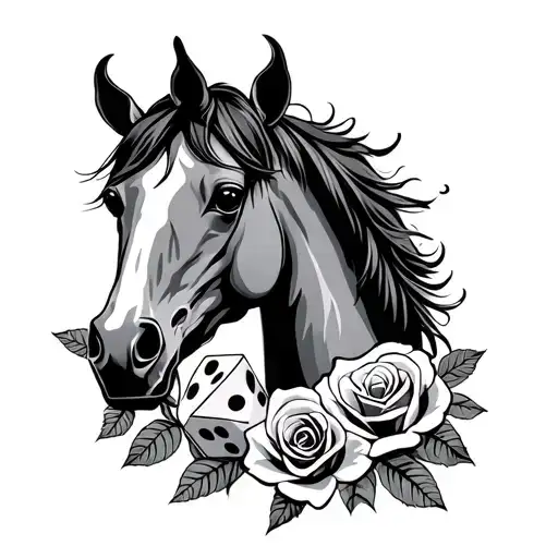 Horse With Dice And Roses