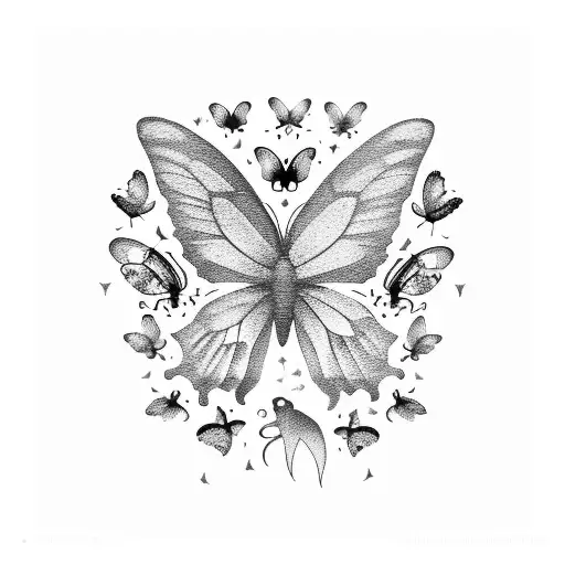 A Silhouette Of A Social Worker Holding A Book Surrounded By Butterflies