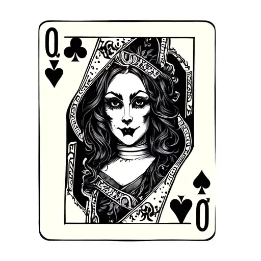 Queen Of Hearts Vampire Playing Card