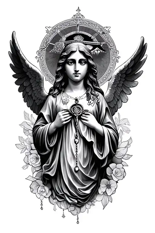 Angels And Eye With Rosary Rosary
