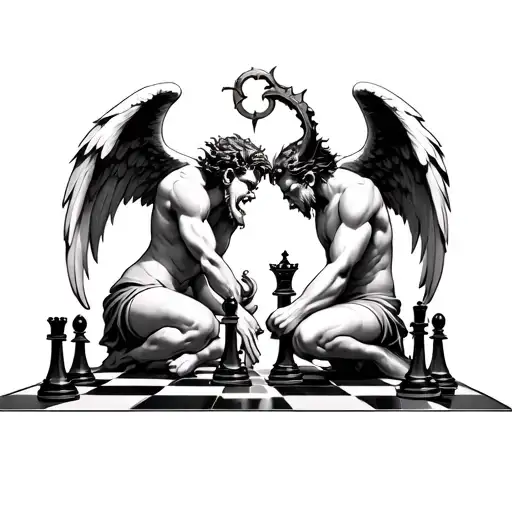 Angel Vs Demon Chess Match