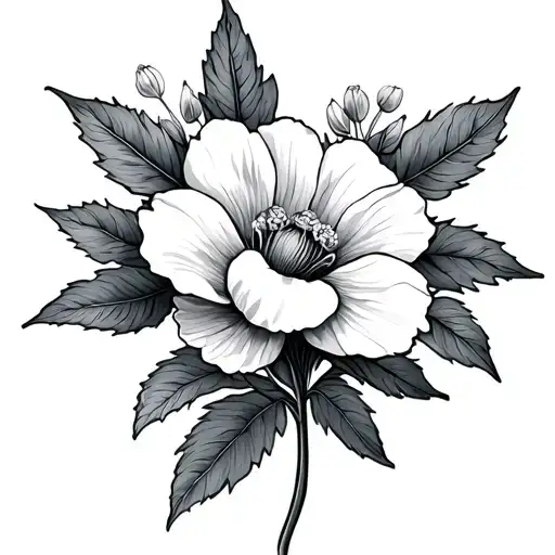 The Israel Map Fine Line Tattoo With The Flower Helichrycum Sanguineum