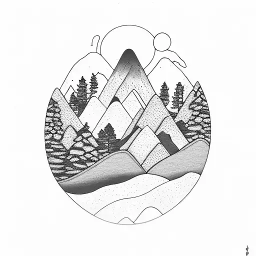 Mountains With Forest Fire