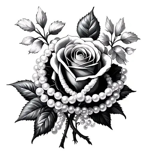 Rose Honeysuckle Bouquet Wrapped In Pearls