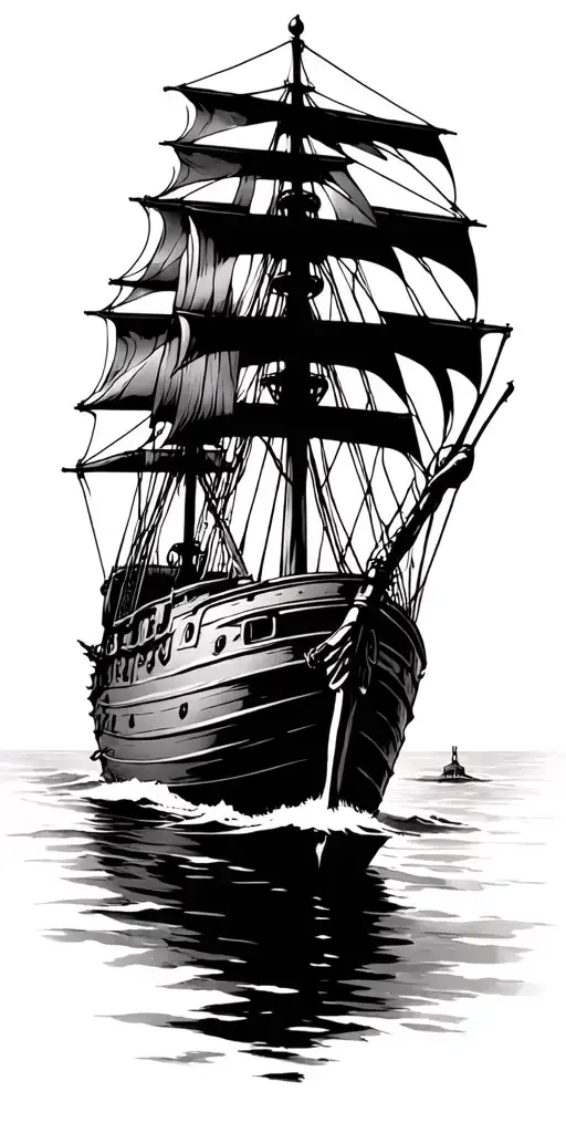 The Stool Attacking A Sailing Ship