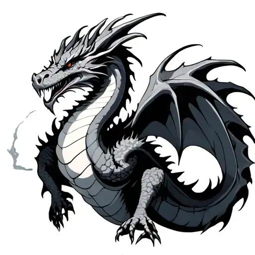 Fantasy Dragon Ghost With Mythical Messages