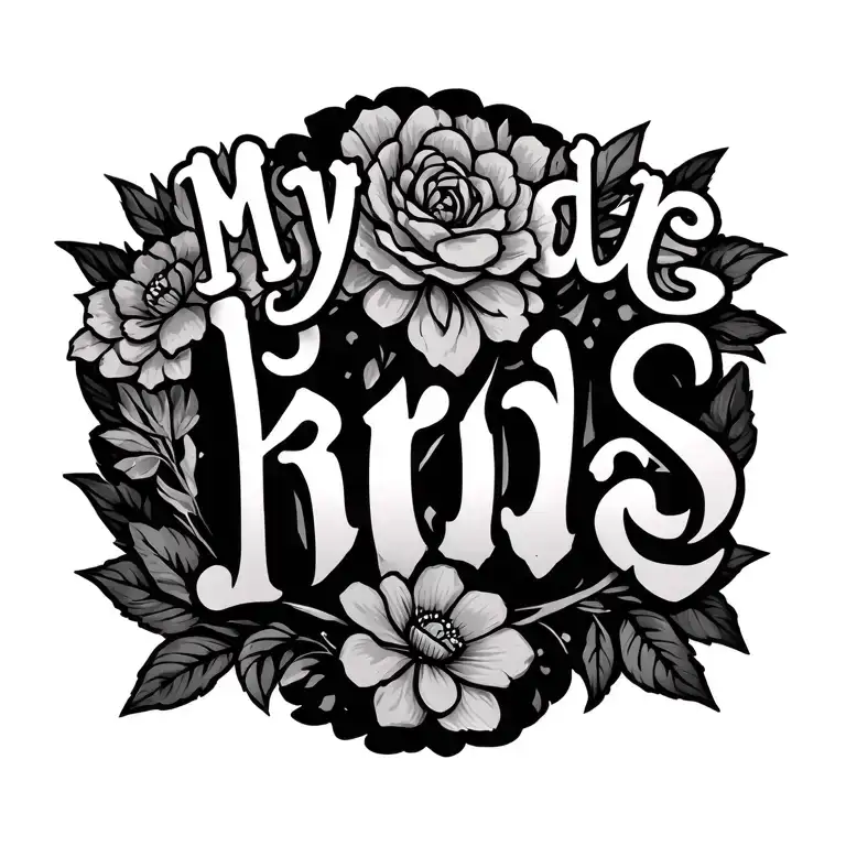 My Kids Name Written Vertically