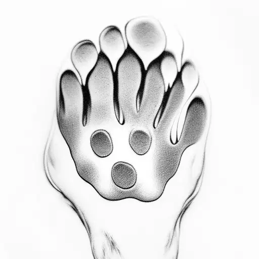 A Realistic Portrait Of Your Dog's Paw