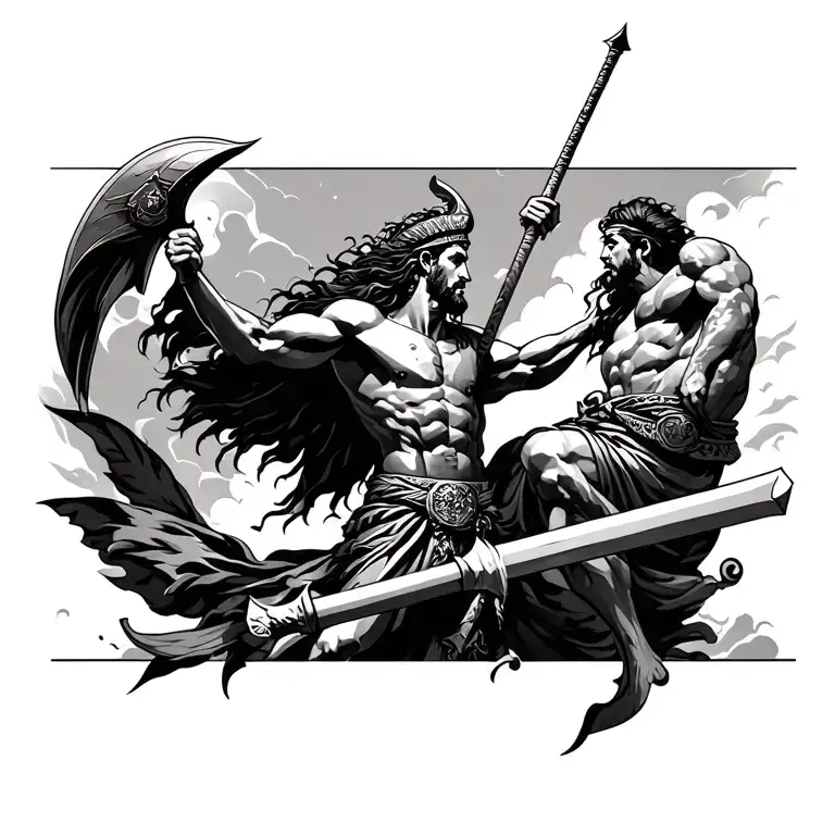 Ancient Greek Warrior Battling