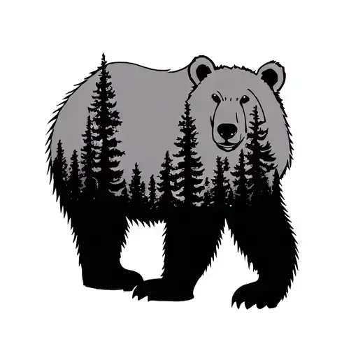 Forearm Bear Silhouette Forest