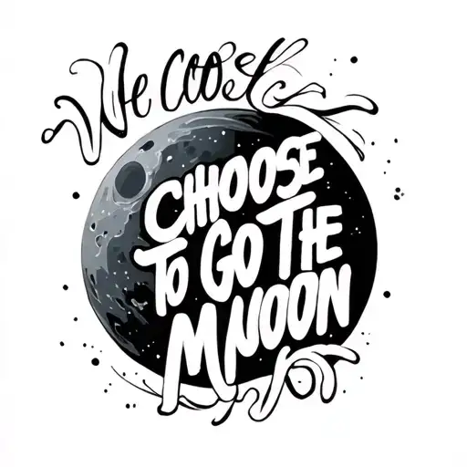 Writing That Says We Choose To Go To The Moon