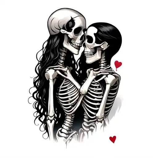 Skeleton Couple With Love