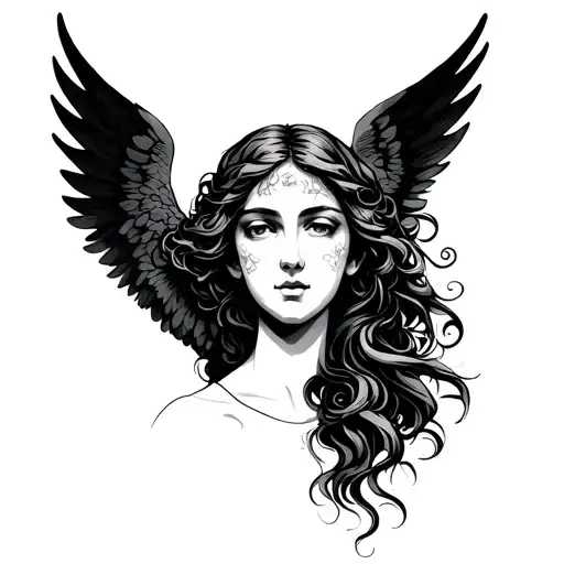 Celeste Angel Fissuring Head With Humain Face