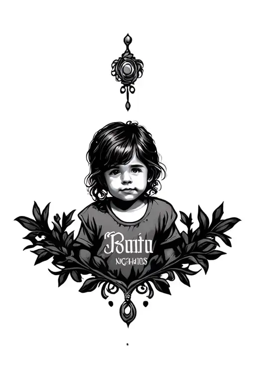 Childrens Names Tattoo Design Combining