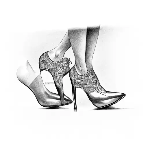 A Seductive Silhouette Of A Male Escort Wearing Women's Heels