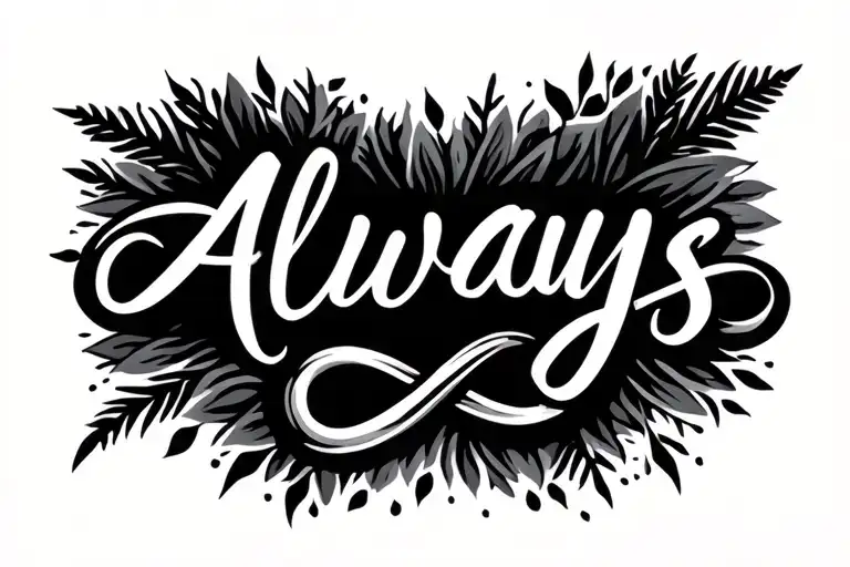 Always Written In Pretty Cursive With An Infinity Sign After The Word