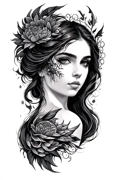 Female Face In The Style Of Mythology