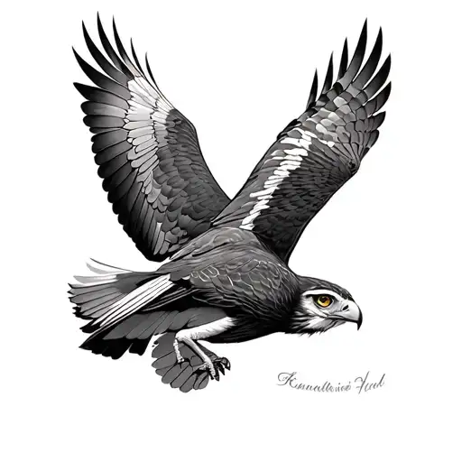 Owl And Hawk Soaring Together