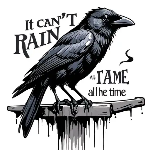 It Can't Rain All The Time Crow Perched
