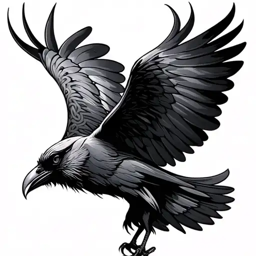 Celtic Crow Flying