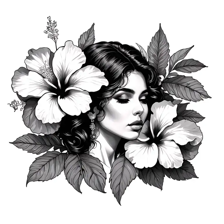 Sheneece With Hibiscus Flowers