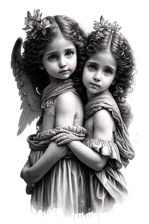 Little Angels With Silk Scarf