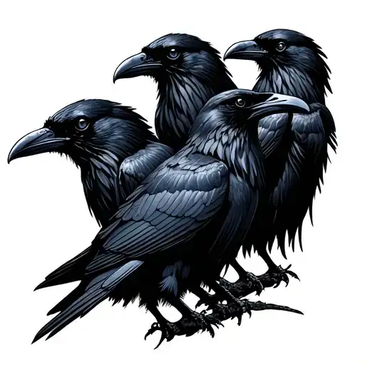Six Black Ravens That Look Like Five Outlines
