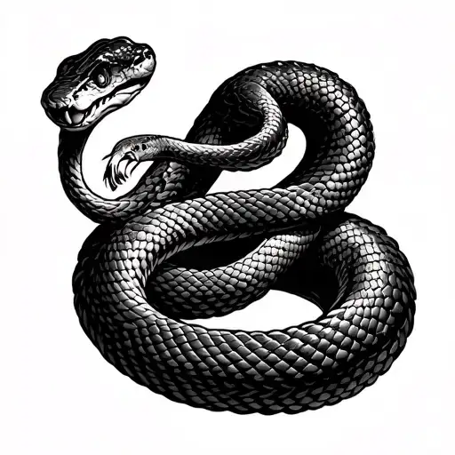 Snake Tied In A Noose Knot