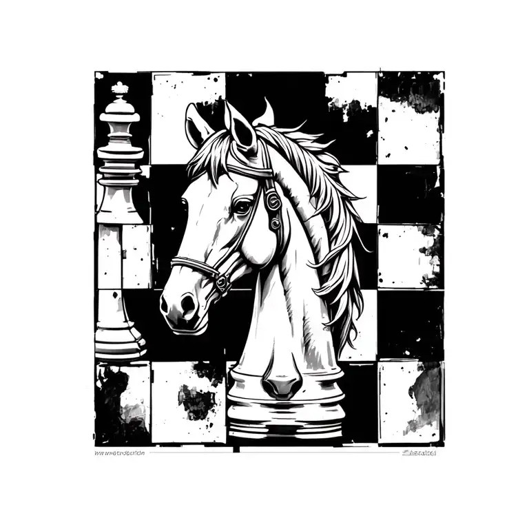 Shadowed Horse Chess Piece