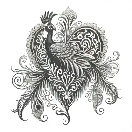 Peacock Pheonix Heart Lace Patterns