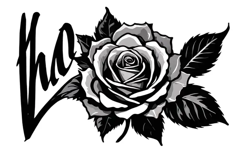 Rose With The Name As Stem