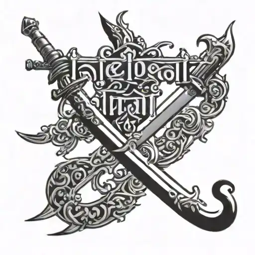 Nirbhau Nirvair Written In Punjabi With A Sword