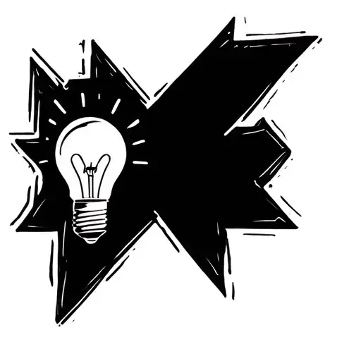 Downwards Arrow With Lightbulb Inside It